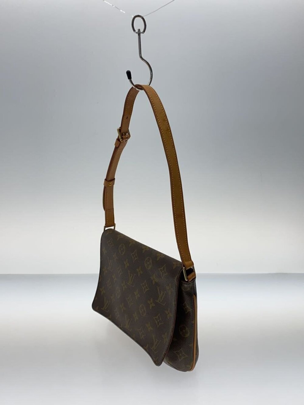 Louis Vuitton Monogram Musette Canvas Bag Tango Shoulder Brown Short Brown